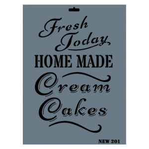 Sablon plastic Fresh today/home made/cream cakes 25x35cm Rich NEW 201