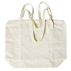 Sacosa bumbac natur maner lung cu fermoar 39x40cm 726
