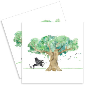 Servetel Copacul si pianul 33x33cm 2/set FA-231242
