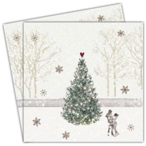 Servetel decor brad de Craciun 33x33cm 2/set 333-003168