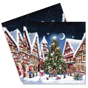 Servetel Oras impodobit de Craciun 33x33cm 2/set 33319055