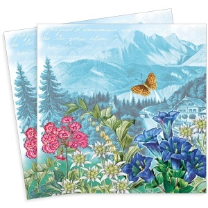 Servetel Peisaj flori,casa si munti 33x33cm 2/set 13319645