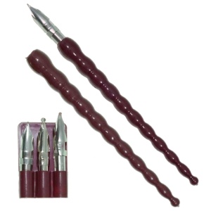 Set caligrafie 3 penite cu toc visiniu ARK175 - Img 2