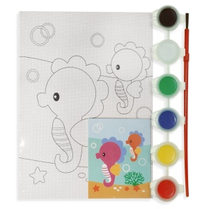 Set pictura panza predesenata cu 6 culori - Calut de mare 10x15cm CNX s882