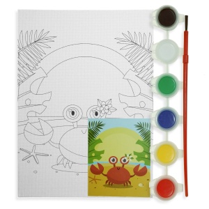 Set pictura panza predesenata cu 6 culori - Rac 10x15cm CNX S882