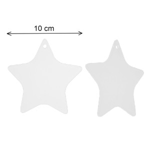 Stea 5 colturi plexiglas transparent cu gaura 10x10cm - Img 2