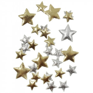 Steluta saten aurie/argintie 1,2-1,8cm 30/set Meyco 65234