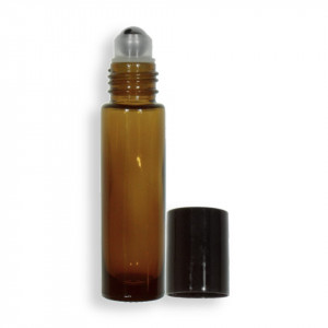Sticluta maro cu roll-on si capac plastic negru 10ml (RC0157-A0015)
