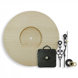Suport lemn pentru ceas cu mecanism ceas mers discontinuu si limbi decorative 20x1,5cm ZE816