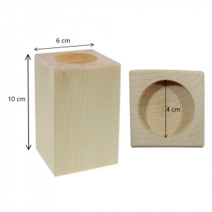 Suport pentru lumanare din lemn 6x6x10cm LS300S - Img 2