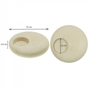Suport pentru lumanare din lemn rotund 10x2,4cm SL4 - Img 2