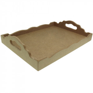 Tava mdf dreptunghiulara cu margini ondulate si maner 40x30,4x4cm TP03 ILYAS