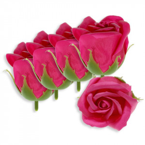 Trandafir din sapun cyclam 5cm cu tija din plastic 5/set