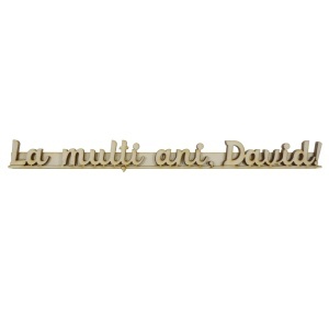 Urare placaj -La multi ani, David!- 1,9x20cm - Img 1