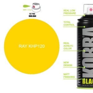 Vopsea acrilica spray 400ml Kobra HP galben intens 120 - Img 2