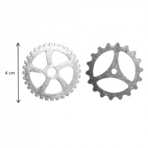 Accesorii metalice argintii rotita zimtata 4cm 4buc - Img 2