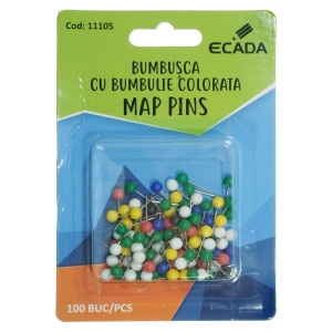 Ace cu gamalie plastic 1,7cm 100/set Ecada Bumbusca multicolor 11105