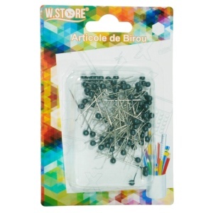 Ace cu gamalie plastic 3,5cm 100/set W.Store negru 505829