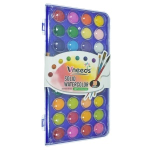 Acuarele 36 culori + pensula/set Vneeds V0335