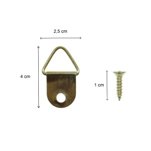 Agatatoare tablou aurie baza semiovala cu 1 gaura 2,1x1,3cm 20buc cu 20 suruburi/set - Img 2