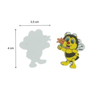Albina lemn cu floare 4cm 10/set - Img 2