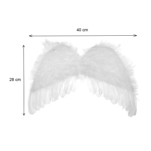 Aripi inger pene albe cu elastic umar 28x40cm - Img 2