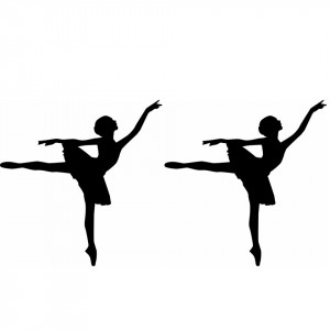 Balerina carton negru model-2 16x12cm 2/set