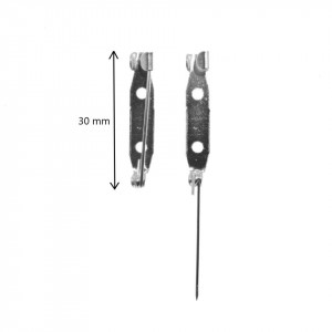 Baza brosa argintiu inchis 2 gauri 30mm 13g (18buc) - Img 2
