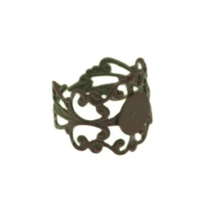 Baza inel bronz model dantelat 16mm platou rotund 8mm