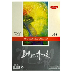 Bloc pictura acrilice A4 300g 10 file Daco BD431