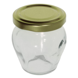 Borcan sticla forma amfora capac metal 80ml 6,5x6,8cm (90 TO 53 CH)