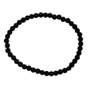 Bratara margele sticla rotunde negre 4mm pe elastic