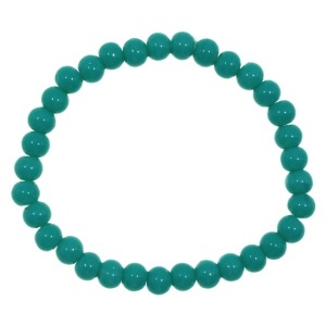 Bratara margele sticla rotunde verde turcoaz lucios 6mm pe elastic