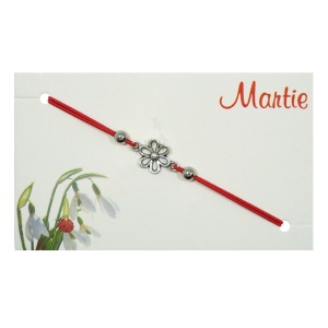 Bratara martisor fir elastic link metalic margareta