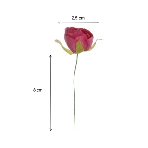 Bujor textil magenta 2,5cm 3x5 fire/set - Img 2