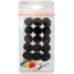 Bulina scai adeziva (velcro) neagra 2cm 15/set 055939