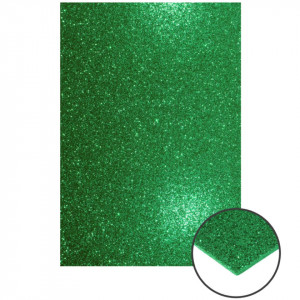 Carton buretat autoadeziv cu sclipici A4 x 2mm Daco HG420V verde