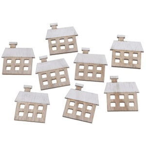 Casa lemn natur 3,5x4,5cm 8/set Canea HAC-76189