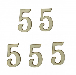 Cifra placaj -5- 2,5cm 5/set