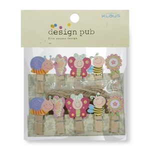 Cleste lemn melc/insecte/floare 3,5cm 10/set A715