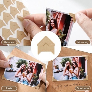 Coltar autoadeziv pentru fotografii 1,5x1,5x2cm natur 240/set - Img 3