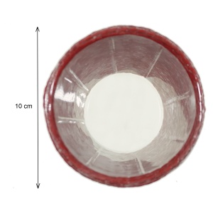 Cos plastic cu sfoara hartie rosu baza rotunda 7x8x10cm - Img 2