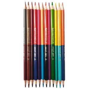 Creion bicolor 2 capete 24 culori 12/set Daco CC312B - Img 2