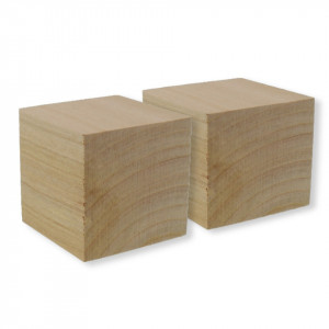 Cub lemn natur 4x4x4cm 2/set