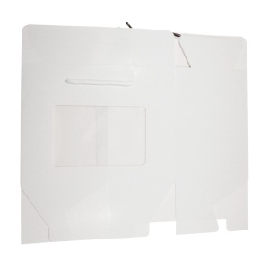 Cutie carton alb cu manere si fereastra acetofan 11x20x15,5cm CUH-ROPHAN2015whi - Img 2