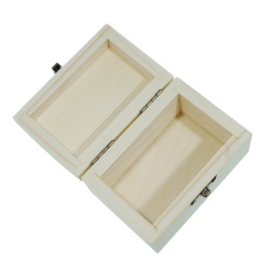 Cutie lemn tip cufar capac curbat cu inchizatoare clapeta 8,8x6x5,6cm LBC1 - Img 2