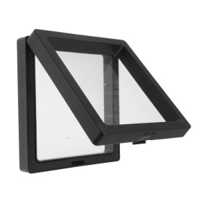 Cutie plastic bijuterii patrata tip rama cu folie fixare 9x9x2cm negru FN37A