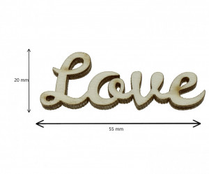 Cuvant placaj -Love- 2x5,5cm - Img 2