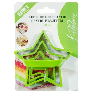 Decupator metalic stea cu maner plastic 9-8-4cm 3/set 037731