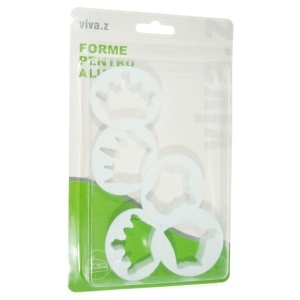 Decupator plastic coroane 4cm 5/set alb T09513